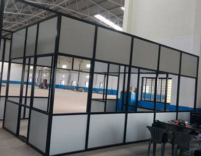 ACP SHEET PARTITION WITH GLASS WORK at Ankleshwar Bharuch bt JS Furniture